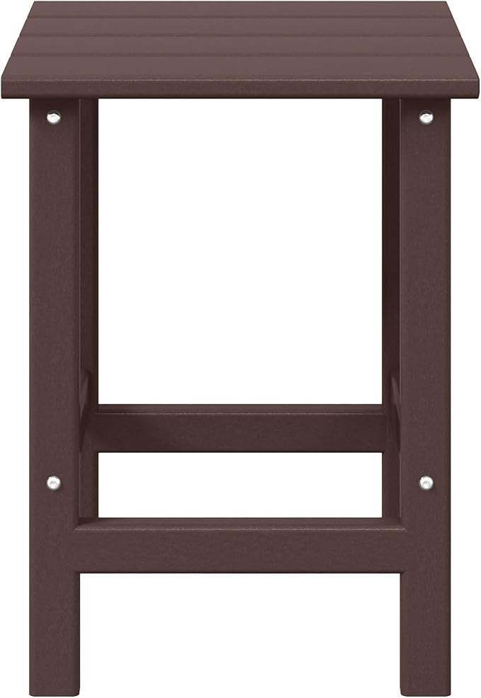 WestinTrends Malibu Square Outdoor Side Table for Adirondack Chair, Dark Brown - Photo 3