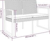 2-Seater Garden Bench, Outdoor Patio Loveseat with Cushions - Photo 2