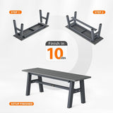 VINGLI 47” Outdoor Bench Garden Bench HDPE Porch Bench w/Metal Legs, Poly Lumber Patio Bench - Photo 6
