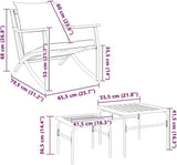 21.9" x 21.9" x 16.3" Outdoor Furniture Set 4-Piece Balcony Chairs with Removable Cushions, Powder-Coated Steel Frame - Photo 3