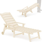 LUE BONA Outdoor Chaise Lounge, HDPS Chaise Lounger, 5 Positions Adjustable Lounge Chairs - Photo 1