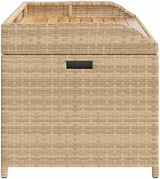 Outdoor Storage Bench with Waterproof Bag, Mix Beige and Brown, Solid Acacia Wood and Poly Rattan - Photo 7
