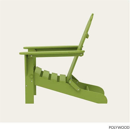 POLYWOOD AD5030LI Classic Folding Adirondack Chair, 29W x 35D x 34H, Lime
