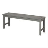 Walker Edison Rendezvous Modern Solid Acacia Wood Slatted Patio Bench, 53 Inch, Grey Wash - Photo 9