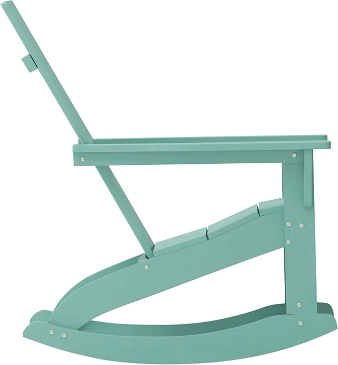 Taylor & Logan Ebbe Modern All-Weather 2-Slat Poly Resin Adirondack Chair in Sea Foam