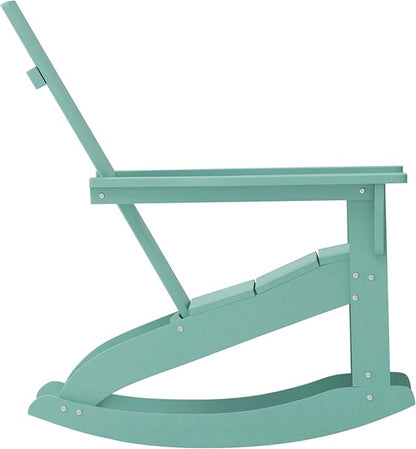 Taylor & Logan Ebbe Modern All-Weather 2-Slat Poly Resin Adirondack Chair in Sea Foam