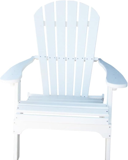 Phat Tommy Foldable Adirondack Chair - Poly Adirondack Chair Folding - HDPE, Heavy Duty, Recycled Plastic - All Weather Outdoor Furniture for Your Deck, Front Porch, or Patio, White