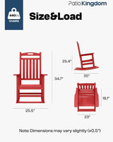 Classic Outdoor Rocking Chair Set with Side Table & 11FT Cantilever Umbrella, 4-Piece HDPE Rocking Lawn Chairs - Photo 2