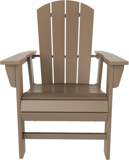 WO WESTIN OUTDOOR HDPE Laguna Adirondack Casual Patio Dining Chair,Weathered Wood