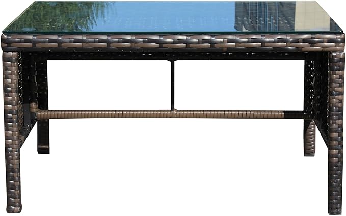 Clear Tempered Glass Outdoor Coffee Table for Patio Furniture Sets Durable and Low Maintenance Design