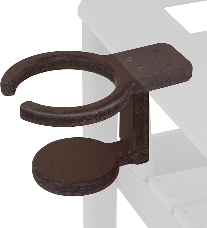 Poly Cup Holder for Adirondack Chairs – Weatherproof, Durable Drink Holder for Resin or Plastic Outdoor Furniture – Coffee