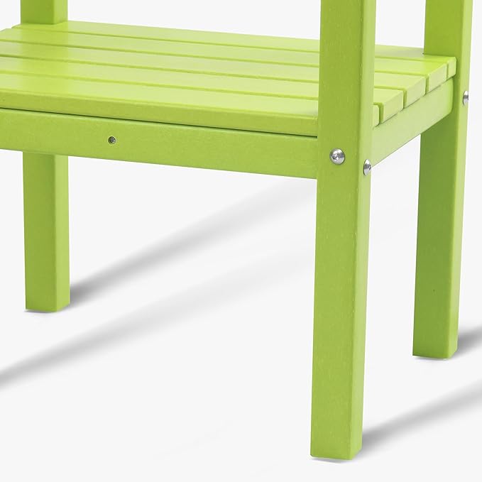WestinTrends Malibu 36" Outdoor Adirondack HDPE 2-Tier Patio Side Table, Lime