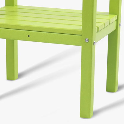 WestinTrends Malibu 36" Outdoor Adirondack HDPE 2-Tier Patio Side Table, Lime