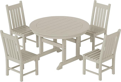 Costaelm Armless Outdoor Chair, Patio Adirondack Chair, HDPE Poly Lumber Waterproof Restaurant Bistro Kitchen Dining Chair for Outside Porch Backyard Garden, Sand