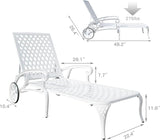 Chaise Lounges Outdoor - Lounge Chairs for Outside Pool Tanning Chair Adjustable Patio Reclining Cast Aluminum for - Photo 2