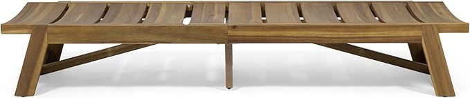 Christopher Knight Home Maki Outdoor Acacia Wood Chaise Lounge with Cushion (Set of 2), Teak and Cream - Photo 6