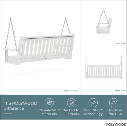 POLYWOOD GNS60WH Vineyard 60" Swing, White