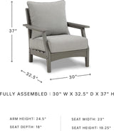 Signature Design by Ashley Outdoor Visola Lounge Chair, 2 Count, Foam Cushion, Nuvella Weather Resistant Fabric - Photo 3