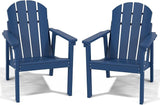 Adirondack Chair Set of 2, All Weather HDPE Fire Pit Chairs, Oversized Plastic Adirondack Chair for Outdoor, Balcony - Photo 1