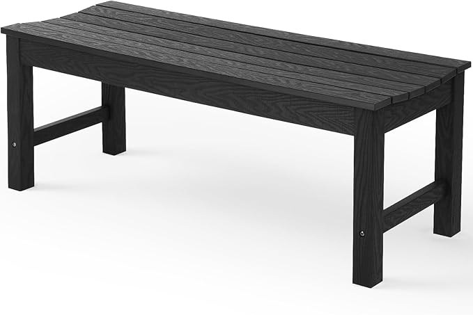 Stoog Outdoor Bench, 2-Person Outdoor Poly Lumber Backless Bench, Weatherproof Garden Bench, Never Rot or Fade - Photo 1