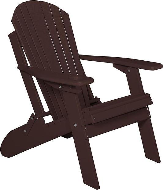 Furniture Barn USA Poly Folding Adirondack Chair with Smart Phone Holder, Milwaukee Brown