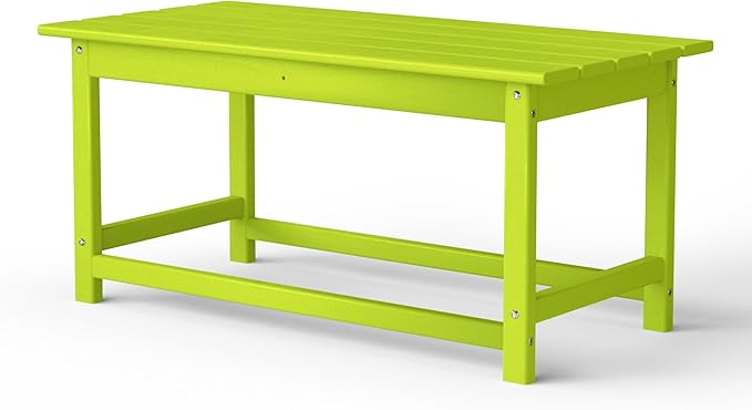 WestinTrends Malibu Outdoor Coffee Table, 35" x 17.5" All Weather Poly Lumber Patio Adirondack Coffee Table for Garden Lawn Porch Balcony, Lime