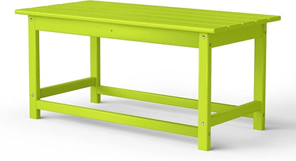 WestinTrends Malibu Outdoor Coffee Table, 35" x 17.5" All Weather Poly Lumber Patio Adirondack Coffee Table for Garden Lawn Porch Balcony, Lime