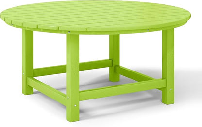 WestinTrends Dylan 5-Piece Outdoor Patio HDPE Adirondack Chair with Round Coffee Table Conversation Set, Lime