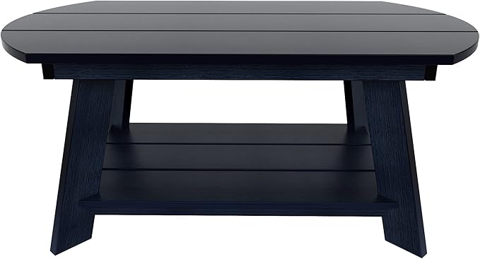 WestinTrends Tuscany Outdoor Coffee Table, All Weather HIPS 2 Tier Patio Adirondack Coffee Table, Navy
