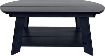 WestinTrends Tuscany Outdoor Coffee Table, All Weather HIPS 2 Tier Patio Adirondack Coffee Table, Navy