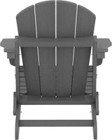 SERWALL Adirondack Chair Set of 8 for Patio Garden Outdoors Fire Pit- (Folding Gray) - Photo 10