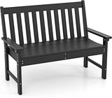 Giantex Outdoor Bench, 52-Inch Outside Bench All-Weather HDPE Park Bench with Backrest and Armrests - Photo 1