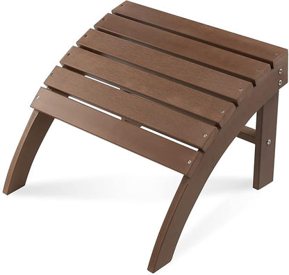 Psilvam Adirondack Ottoman, Adirondack Footstool for Adirondack Chair Weather Resistant Foot Rest for Outdoor Porch, Yard, Garden（Brown）