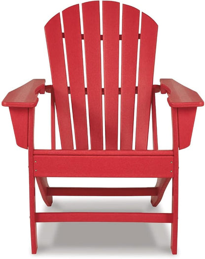 Signature Design by Ashley Sundown Treasure Outdoor Patio HDPE Weather Resistant Adirondack Chair, Red