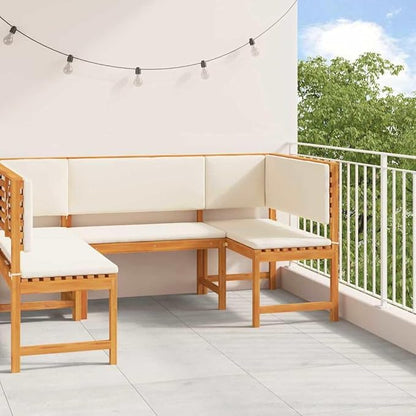 3-Piece Solid Acacia Wood Garden Bench Set in Brown, Outdoor Patio Furniture with Rustic Charm, Durable Weather-Resistant Seating for Terrace and Backyard