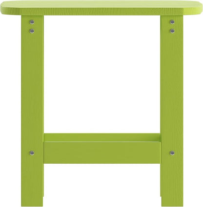 Flash Furniture Charlestown Tiered Commercial Poly Resin Adirondack Side Table - Lime Green - All-Weather - Indoor/Outdoor
