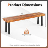 Versatile Acacia Wood Outdoor Garden Bench with Adjustable Foot Pads - Outdoor Dining Bench for Patio, Lawn - Photo 2