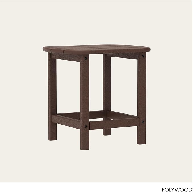 POLYWOOD SBT18MA South Beach 18" Outdoor Side Table, Mahogany
