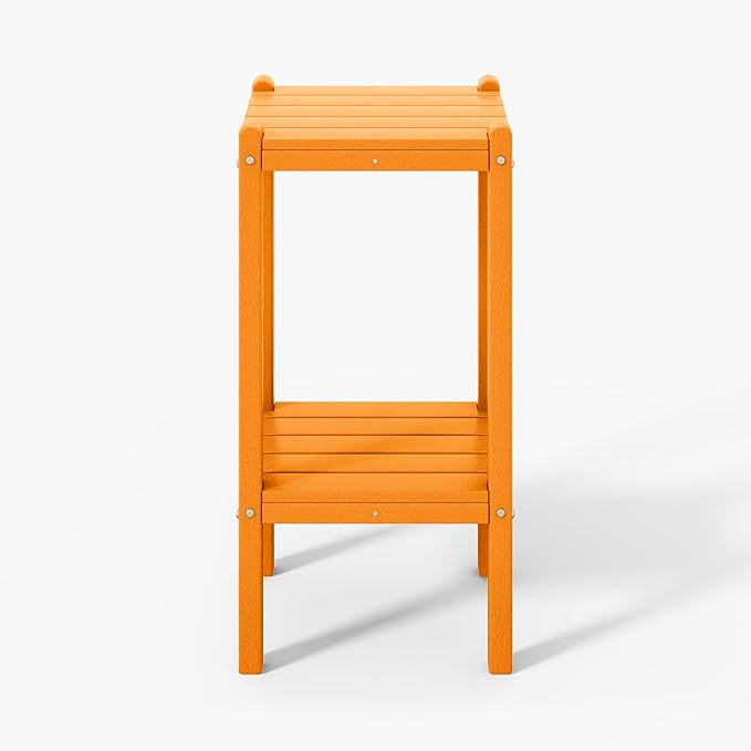 WestinTrends Malibu 36" Outdoor Adirondack HDPE 2-Tier Patio Side Table, Orange