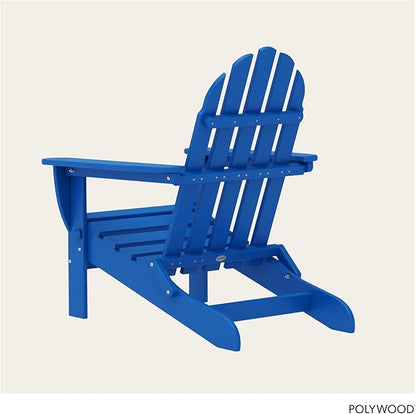 POLYWOOD AD5030PB Classic Folding Adirondack Chair, 35.00" x 29" x 35.00", Pacific Blue