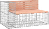 Solid Douglas Fir Wood Garden Bench with Unique Gabion Design, 2-Person Outdoor Seating for Patio, Balcony - Photo 3