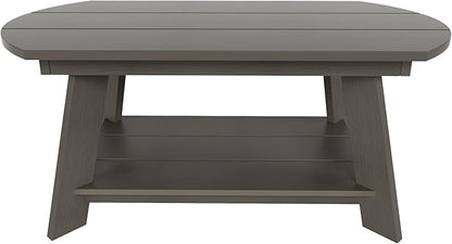 WestinTrends Tuscany Outdoor Coffee Table, All Weather HIPS 2 Tier Patio Adirondack Coffee Table, Charcoal Gray