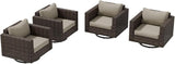 EAGLE PEAK Harbor Haven 4 Piece Wicker Swivel Rocker Patio Furniture Set, Deep Seating Rocking Chairs - Photo 9