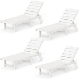 Outdoor Chaise Lounge Chairs Set of 4, 26.8” Super Wide Lounge Chair Outdoor, HDPS Pool Chairs with 5 Positions - Photo 1