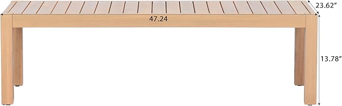 Christopher Knight Home Galliard Outdoor Coffee Table for Patio Furniture Set, Heavy Duty Acacia Wood Accent Table, Rectangular Outdoor Table, Slat Panel Side Table for Yard Garden Porch, Light Teak