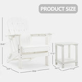 4 Chairs & 2 Tables Folding Adirondack Chair Set with Table – HDPE Weatherproof Outdoor Patio Chairs with Reclining - Photo 3
