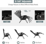 Tangkula Zero Gravity Chair, Folding Patio Lounge Chair Adjustable Outdoor Recliner with Cup Holder - Photo 5