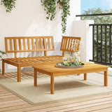 Pallet Sofa Set Natural Wood Solid Acacia Wood Medium-Sized Poolside sectional Outdoor Furniture for Balcony Lawn - Photo 1
