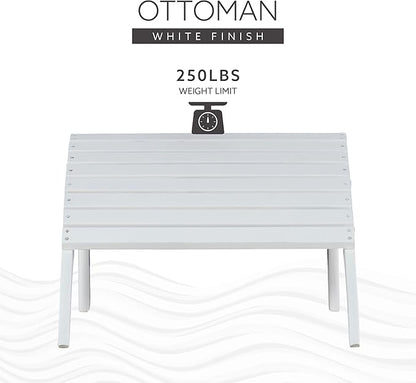 Linon Adirondack, White Ottoman,