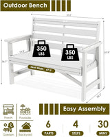GREENVINES Outdoor Bench | HDPE | Garden Benches | All Weather | for Outdoors Patio Park Porch Outside Backyard - Photo 3